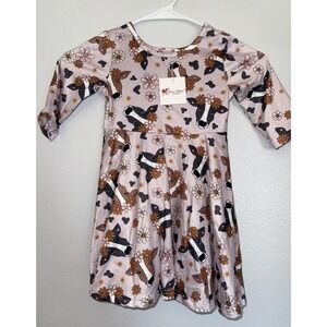 Adorable New With Tags Dress Cows, Farm Purple. Size 5/6
